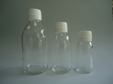 frascos destilagotas transparente